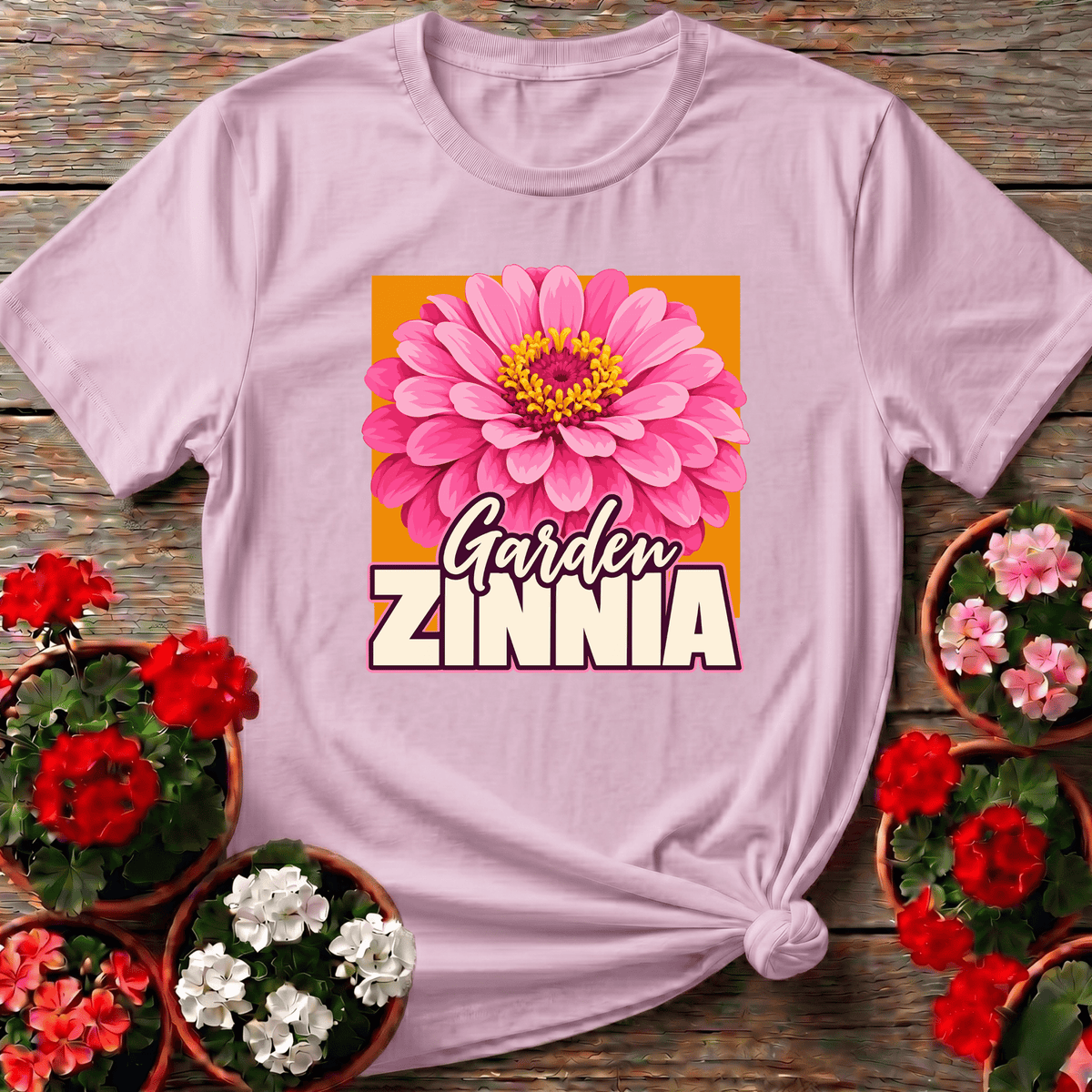 Garden Zinnia Flower T-Shirt for Zinnia Lovers - GardeningTshirts