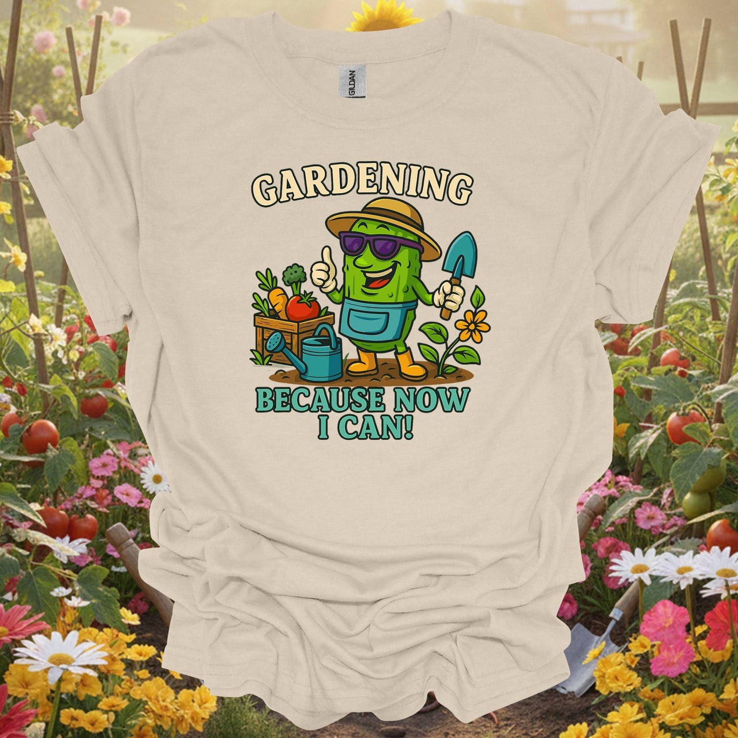 Natural tshirt showing gardening because now i can funny pickle for people who love plants