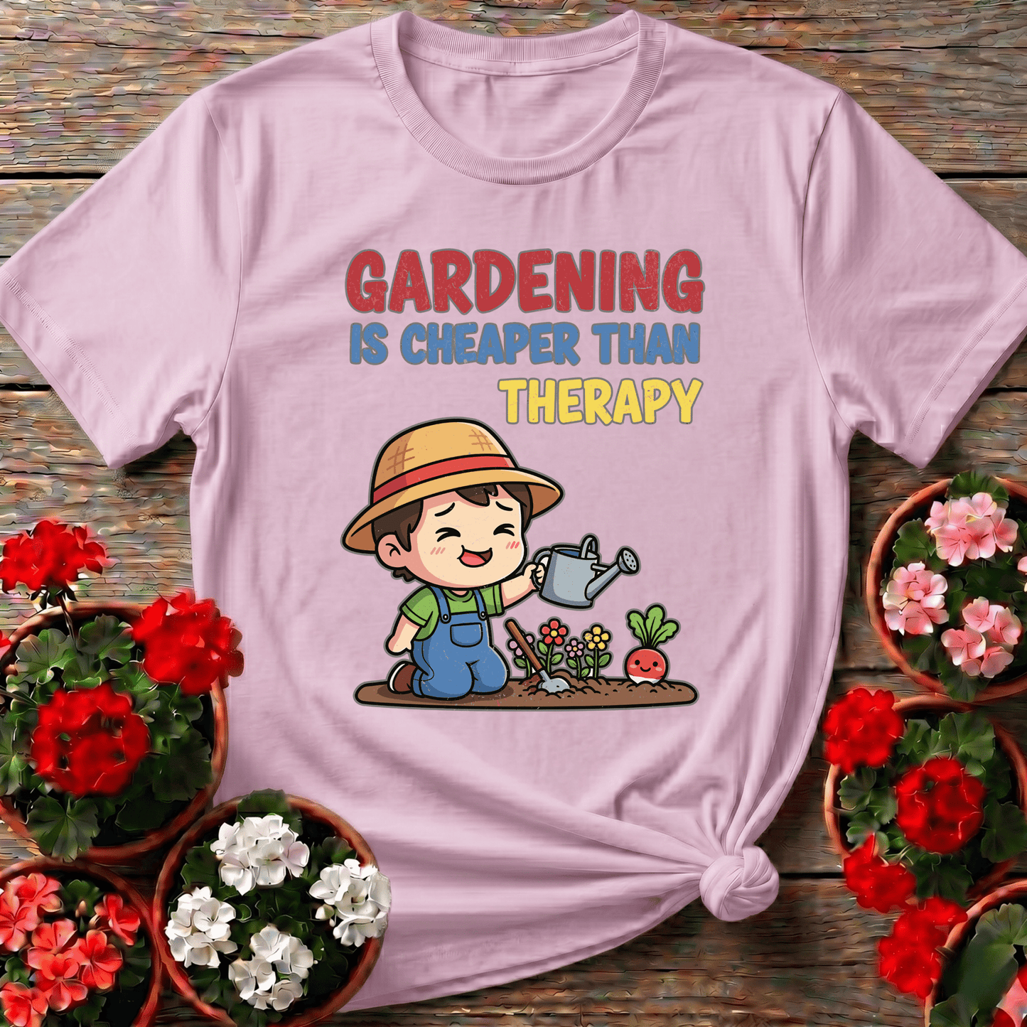 Gardening Is Cheaper Than Therapy Funny Gardening Tee - GardeningTshirts