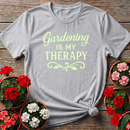 Gardening Is My Therapy T-Shirt for Plant Lovers - GardeningTshirts