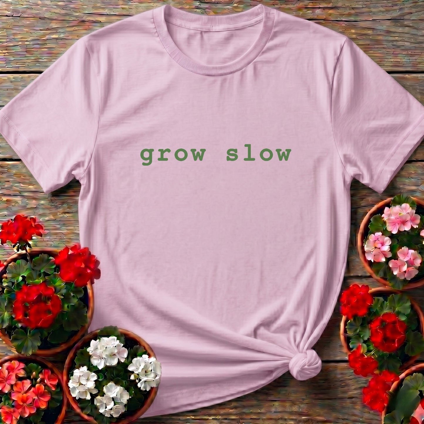 Grow Slow Gardening T-Shirt for Patient Plant People - GardeningTshirts