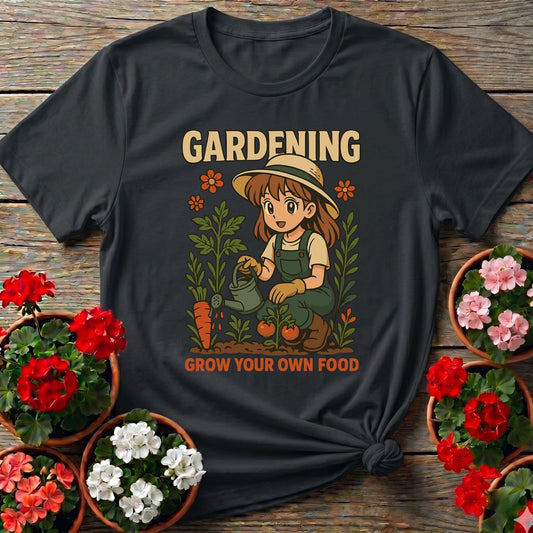 Grow Your Own Food Anime Vintage Style Tee - GardeningTshirts