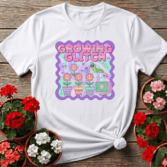 Growing Glitch Retro Gardening Tee for Plant Lovers - GardeningTshirts