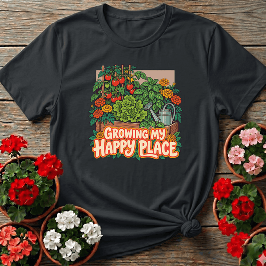 Growing My Happy Place Raised Bed Garden Tee - GardeningTshirts