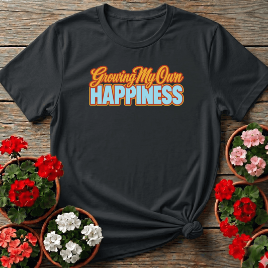 Growing My Own Happiness Retro Gardening T-Shirt - GardeningTshirts
