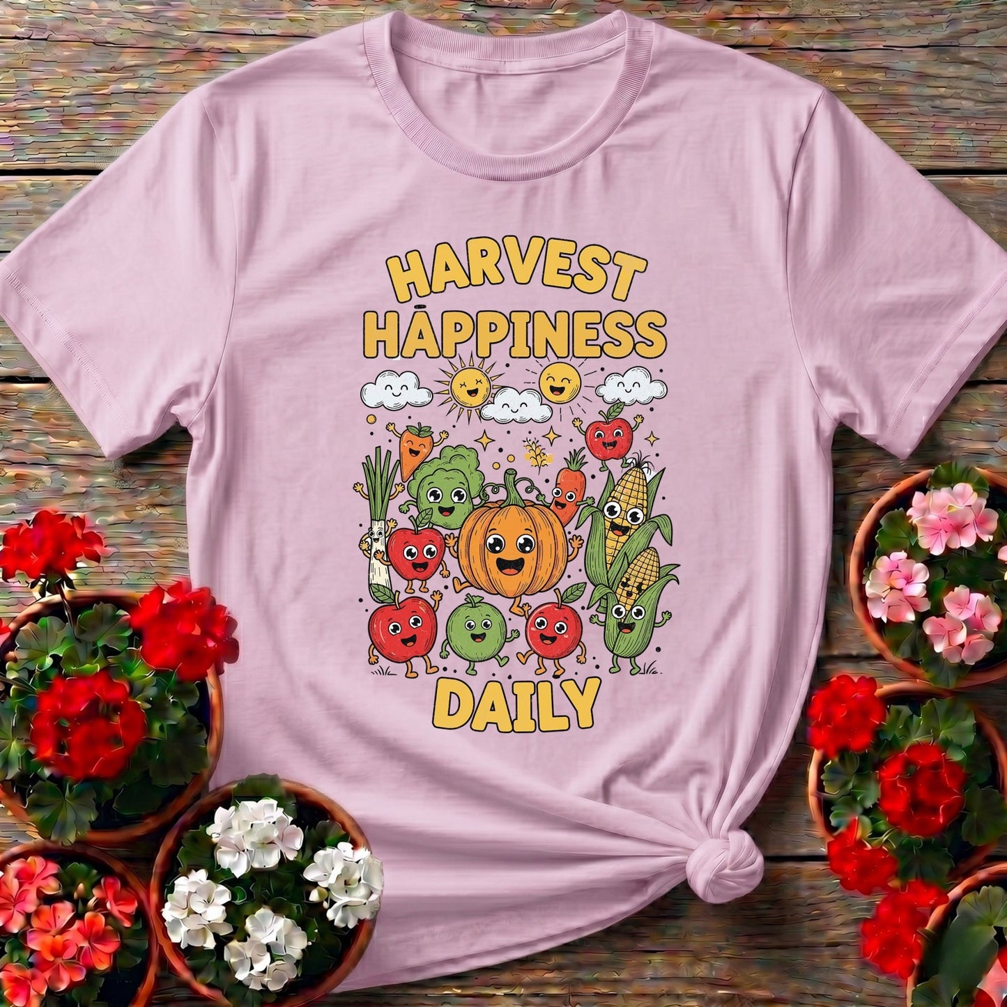 Harvest Happiness Daily Gardening Tee - GardeningTshirts