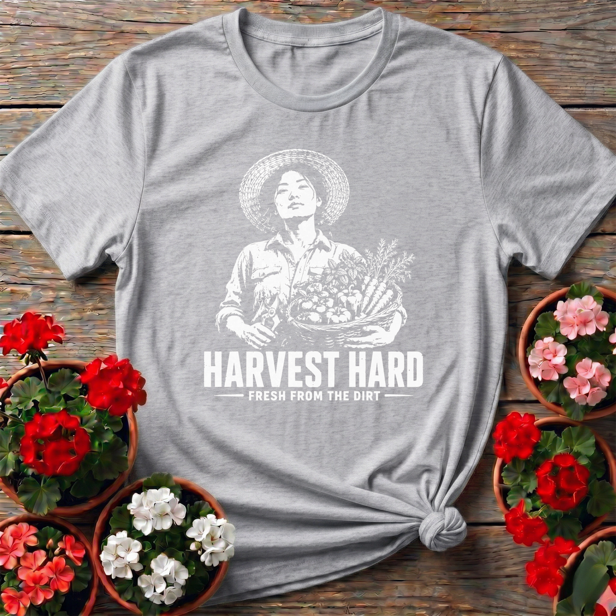 Harvest Hard Fresh From the Dirt Gardening T-Shirt - GardeningTshirts