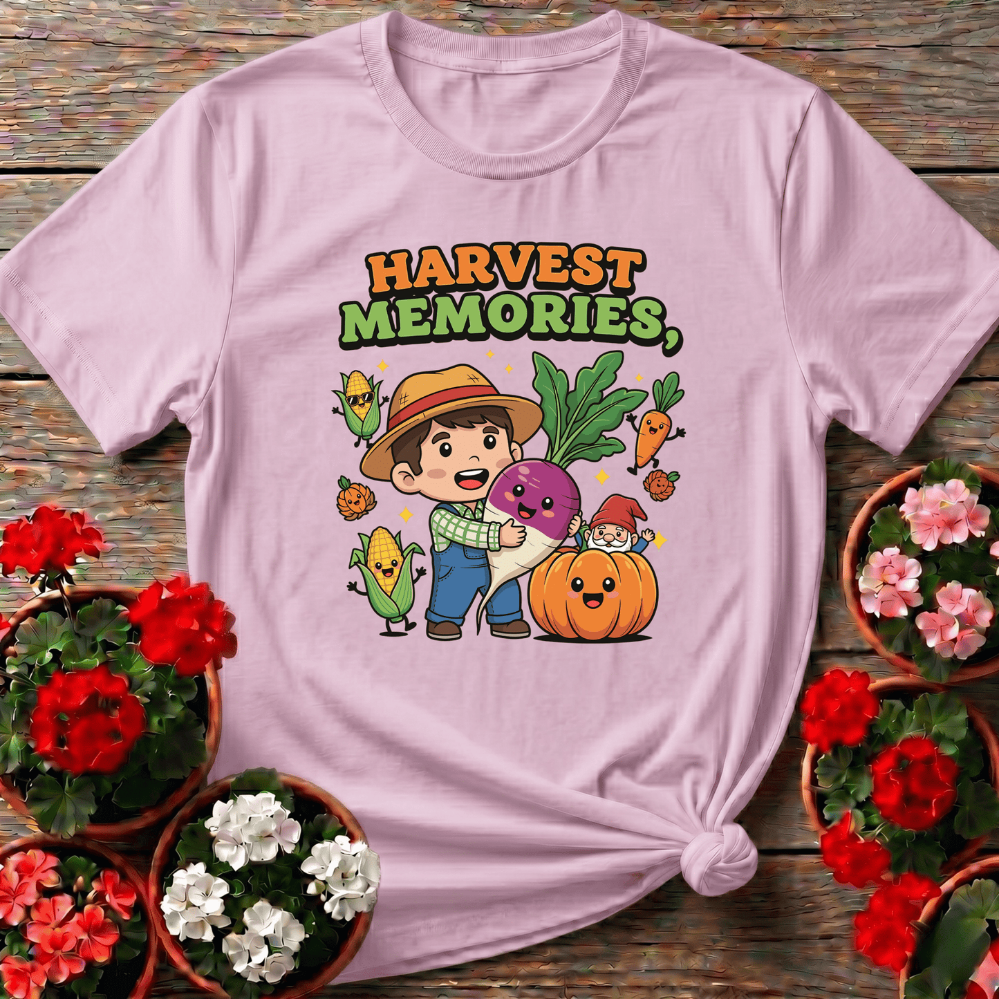 Harvest Memories Cute Kawaii Vegetable Garden Tee - GardeningTshirts