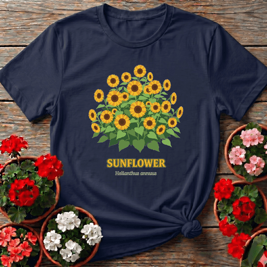 Helianthus Annuus Bold Cluster Botanical Gardening Tee - GardeningTshirts