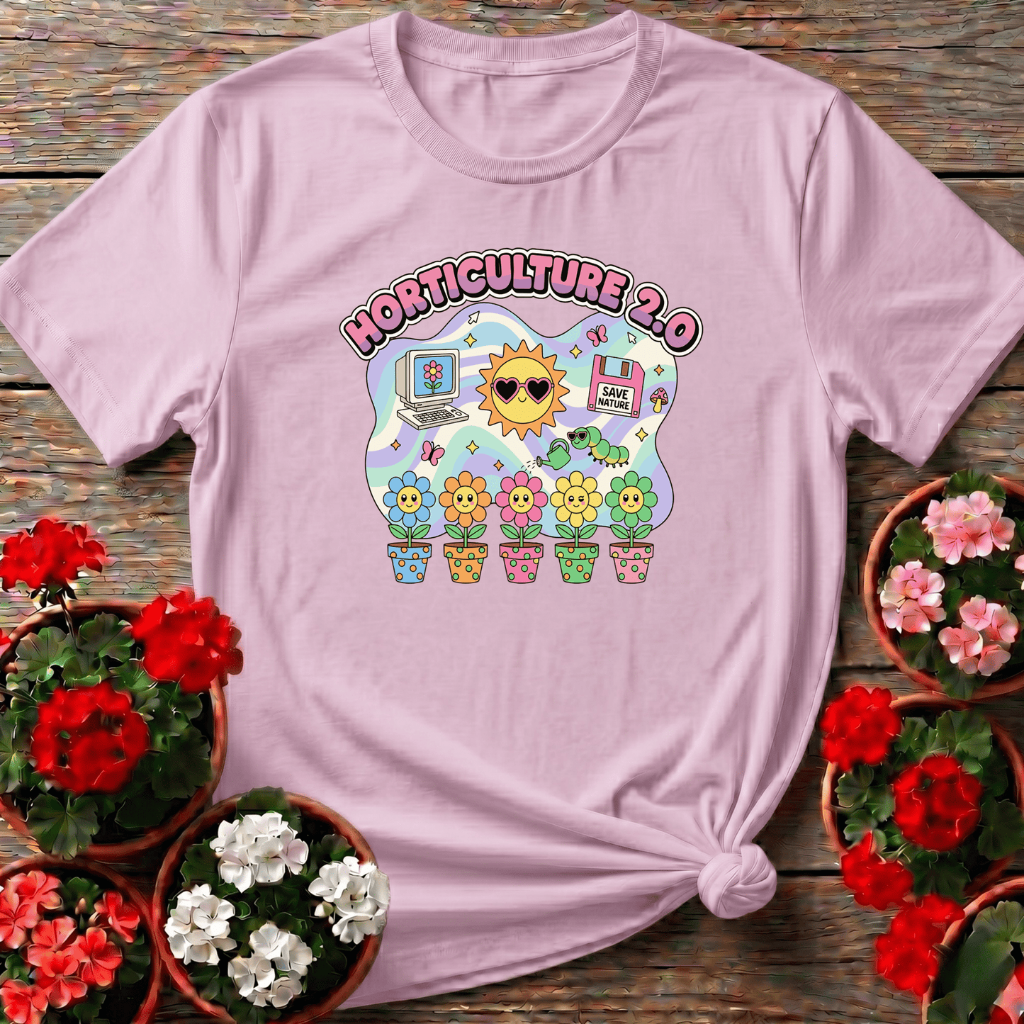 Horticulture 2.0 Funny Retro Tech Plant Lover T-Shirt - GardeningTshirts