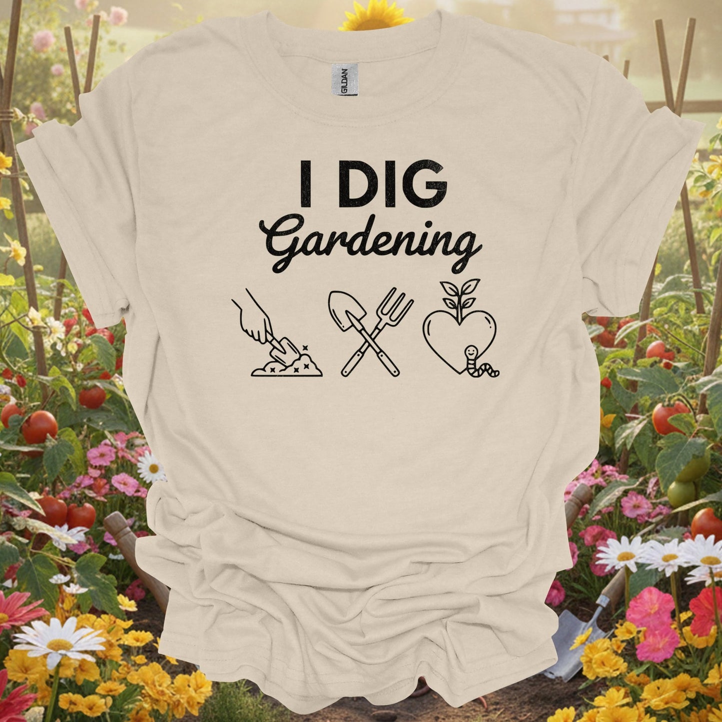 "I DIG Gardening" Minimalist Gardening T-Shirt - GardeningTshirts