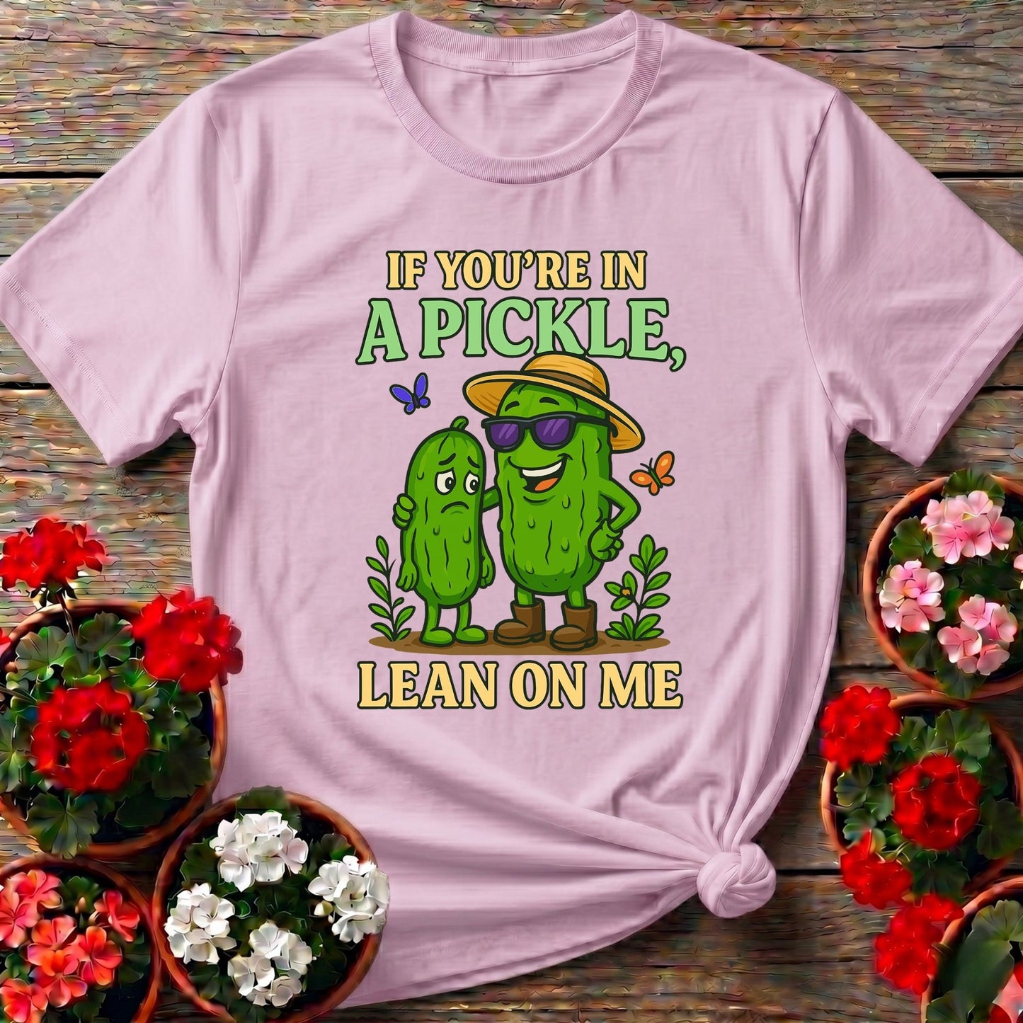 If Youre In A Pickle Lean On Me Funny T-shirt - GardeningTshirts