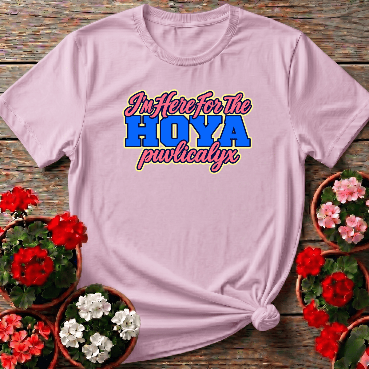 Light Pink cheerful retro hoya collector tee for tropical plant enthusiasts