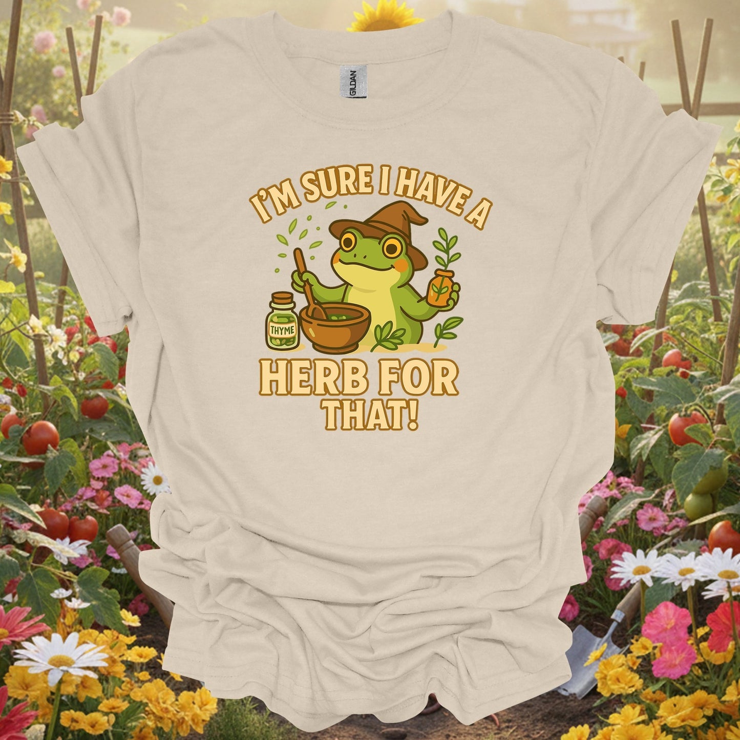 Natural tshirt showing i have a herb for that apothecary frog for people who love plants