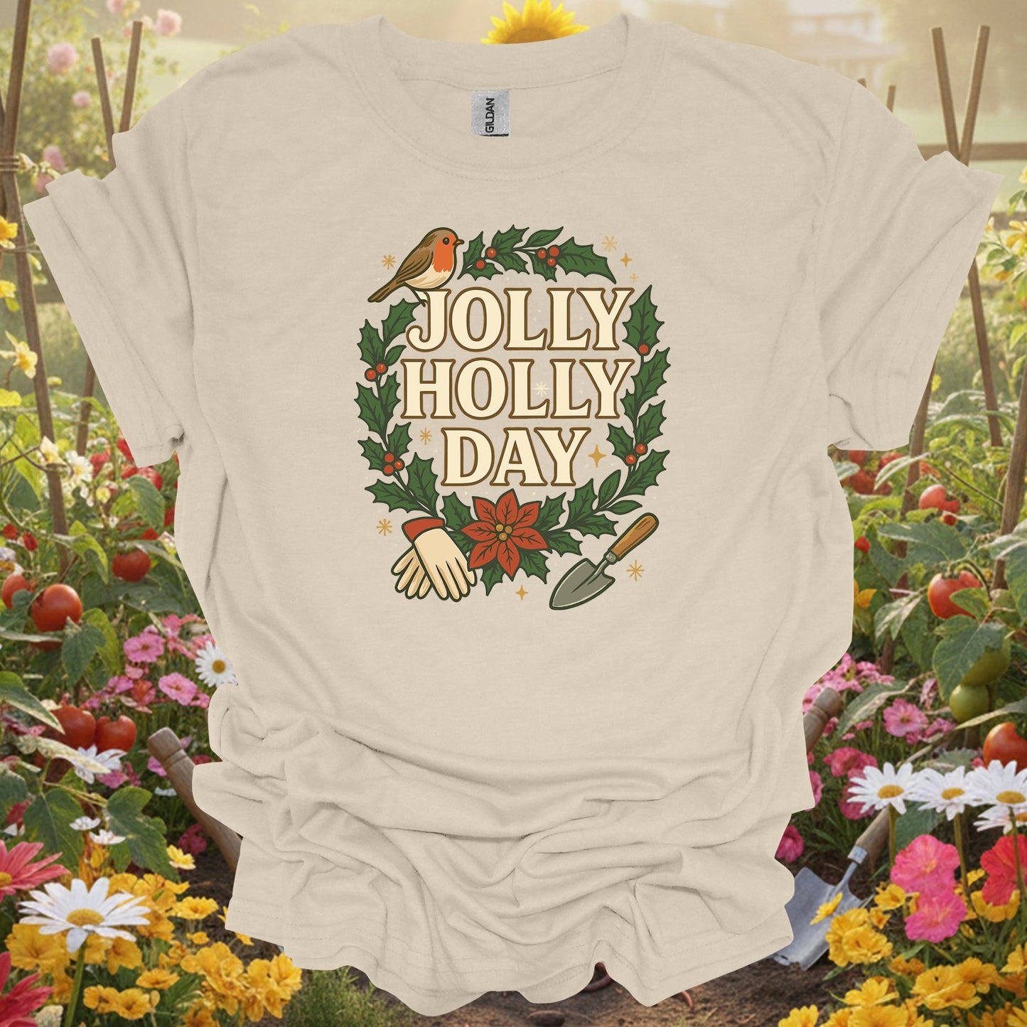 "Jolly Holly Day" Funny Christmas T-Shirt - GardeningTshirts