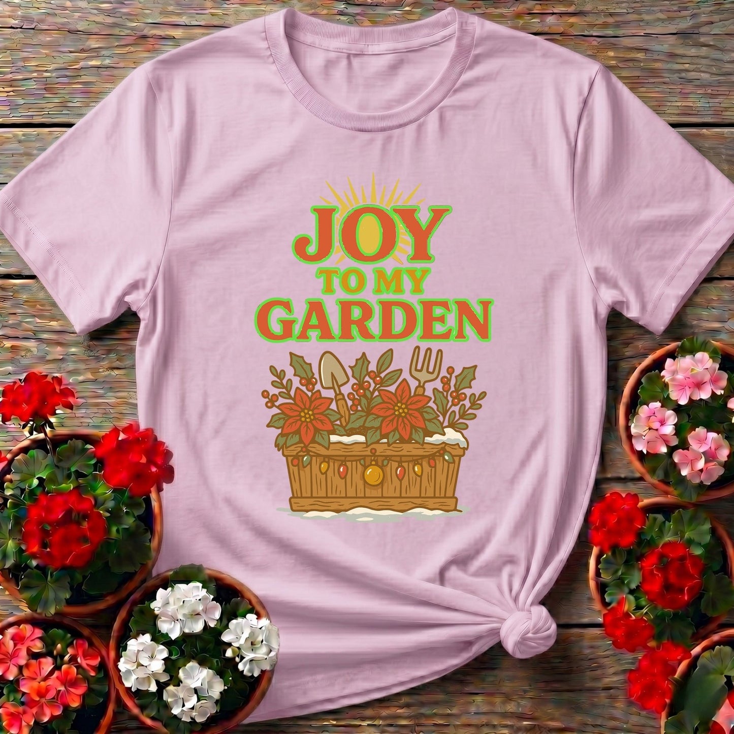Joy To My Garden Holiday T shirt - GardeningTshirts