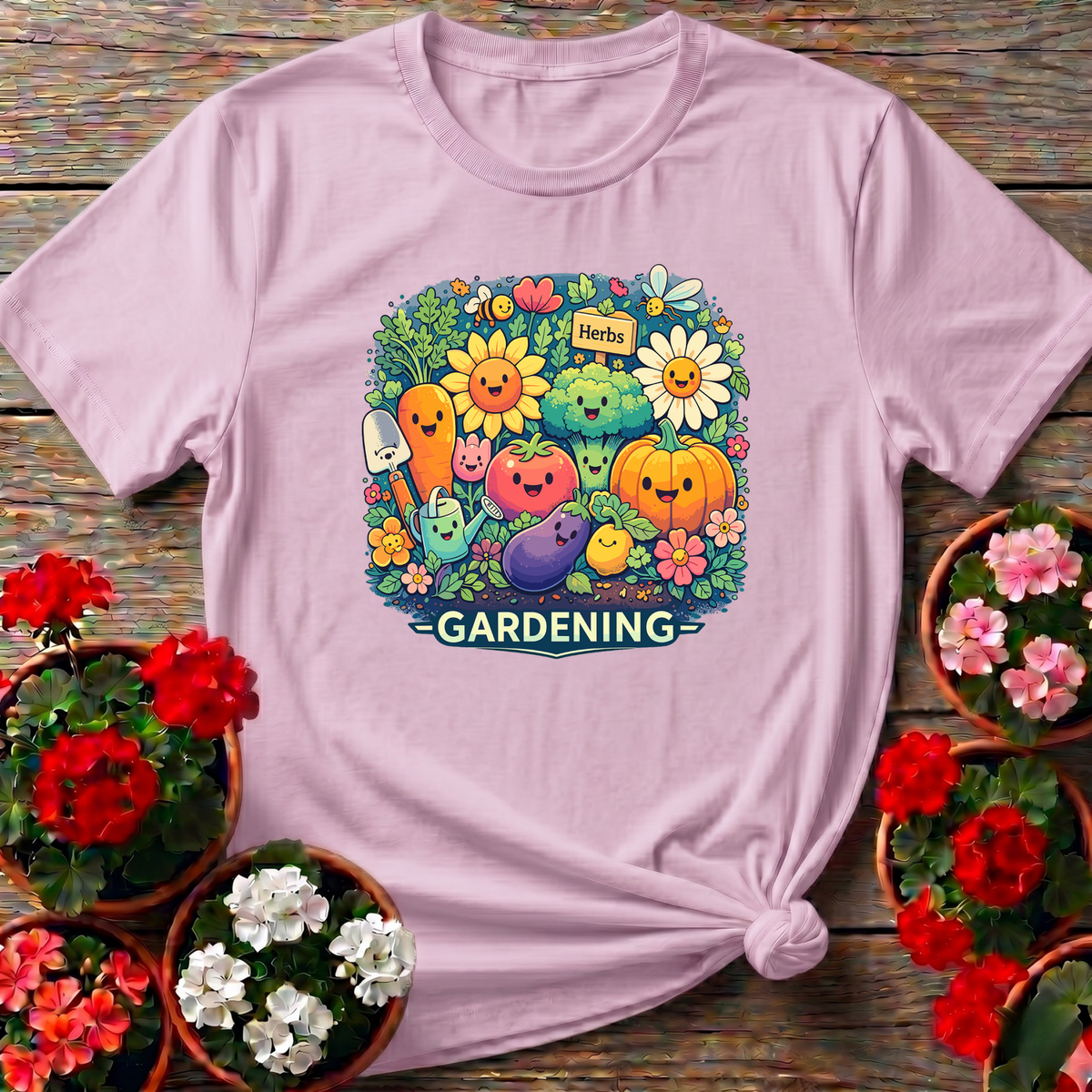 Kawaii Vegetable Garden Gardening T-Shirt for Gardeners - GardeningTshirts