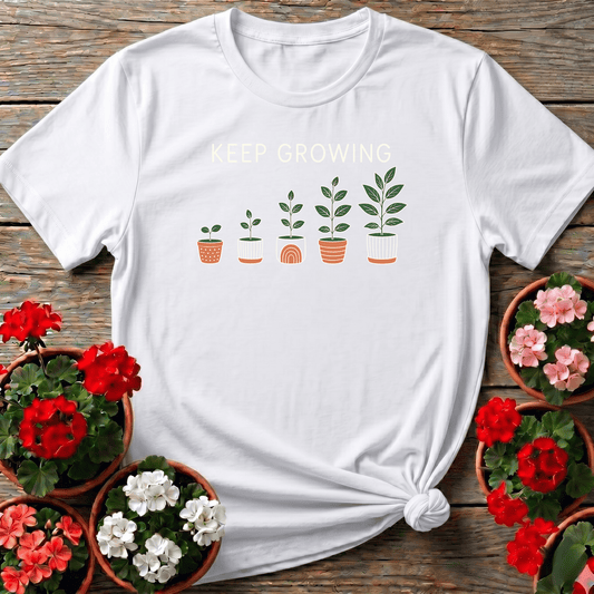 Keep Growing Potted Plants Gardening T-Shirt - GardeningTshirts