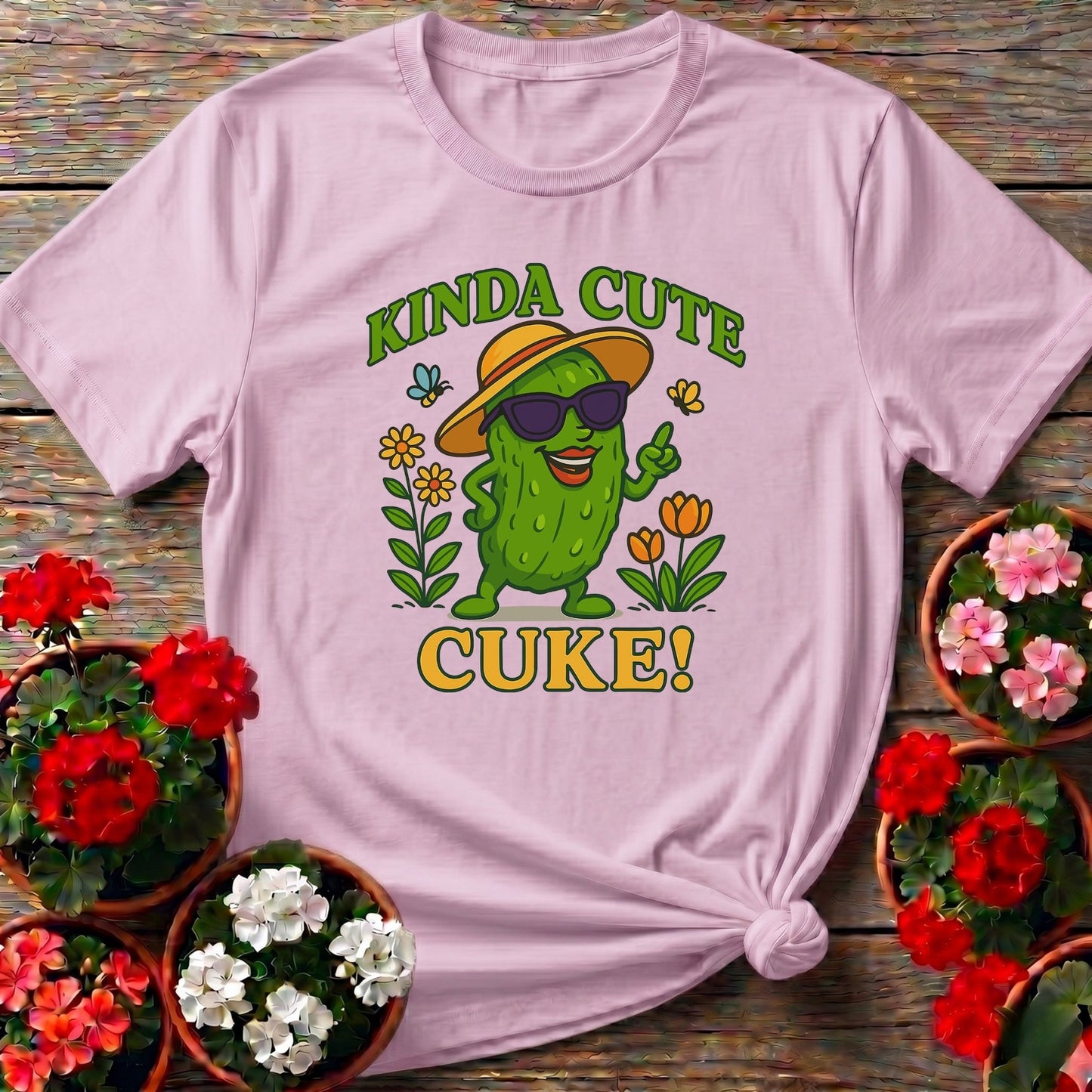 Kinda Cute Cuke Vintage Style Cool Pickle Tee - GardeningTshirts