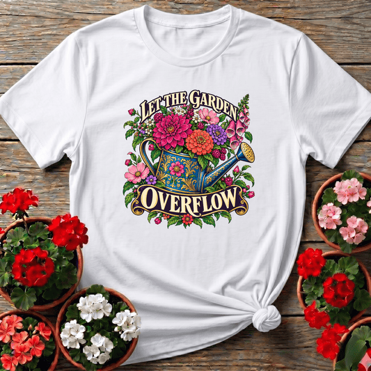Let the Garden Overflow Floral Watering Can Gardening Tee - GardeningTshirts