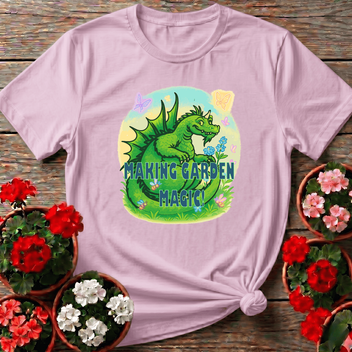 Making Garden Magic Dragon Gardening T-Shirt - GardeningTshirts
