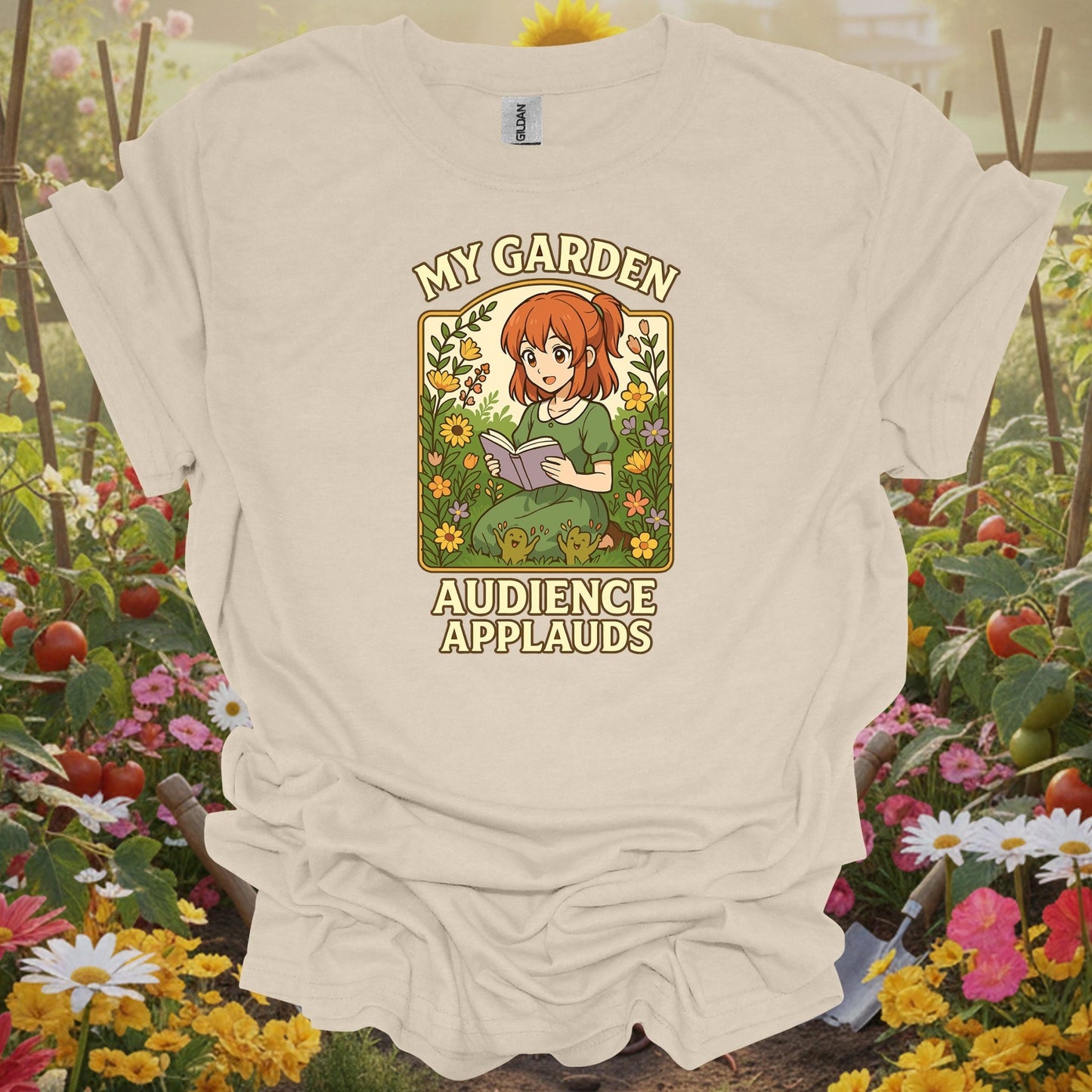 Natural tshirt showing acknowledge your botanical performance with this beautiful anime-inspired design for garden club members meeting fellow enthusiasts