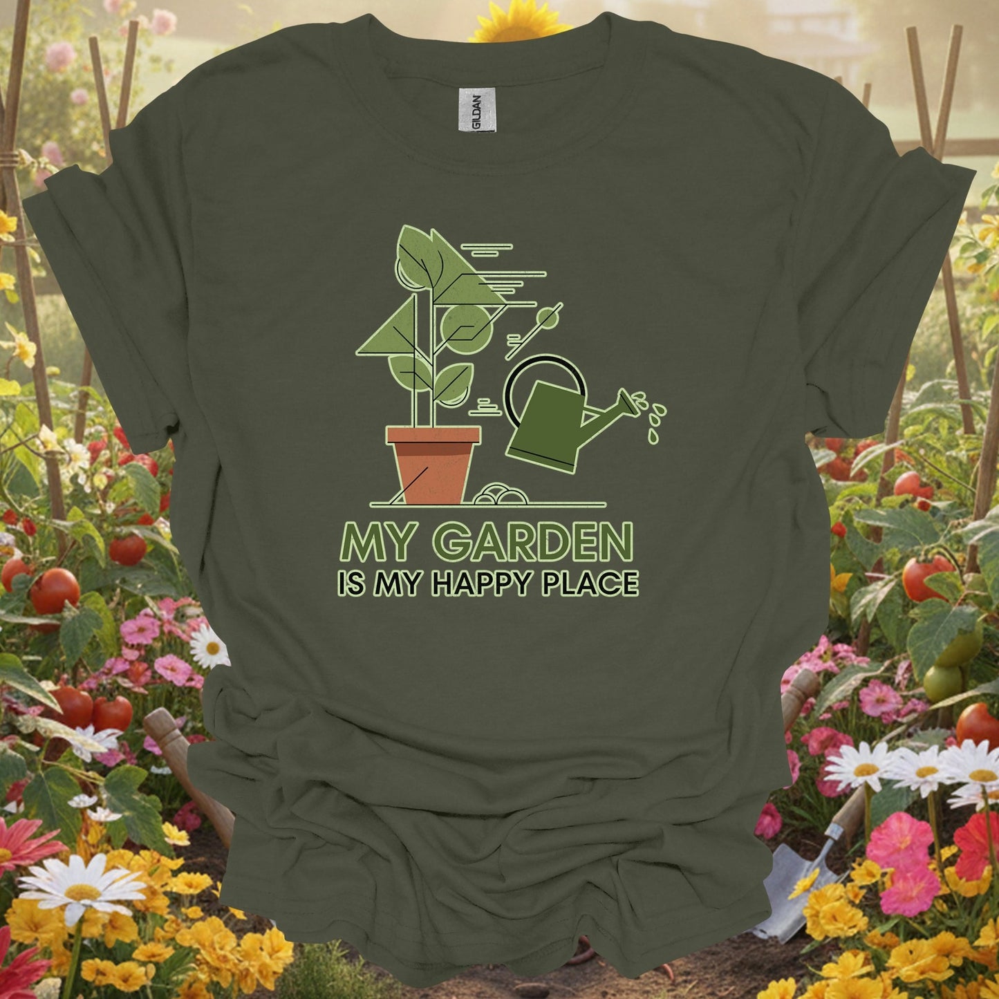 "My Garden Is My Happy Place" Minimalist T-Shirt - GardeningTshirts