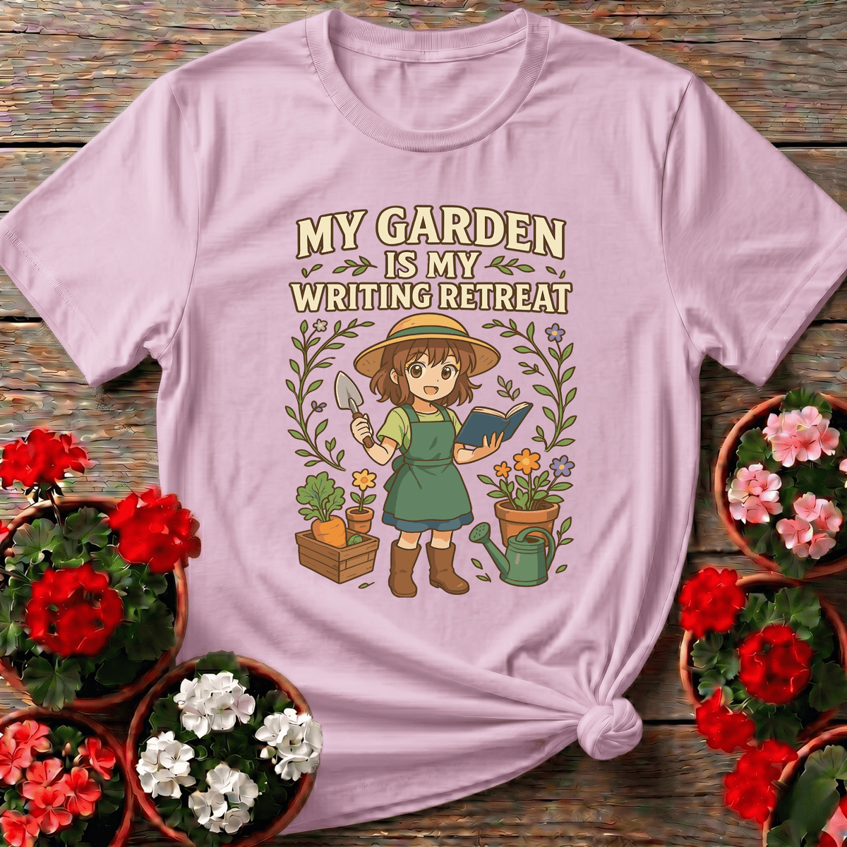 My Garden Is My Writing Retreat Gardening T-Shirt - GardeningTshirts