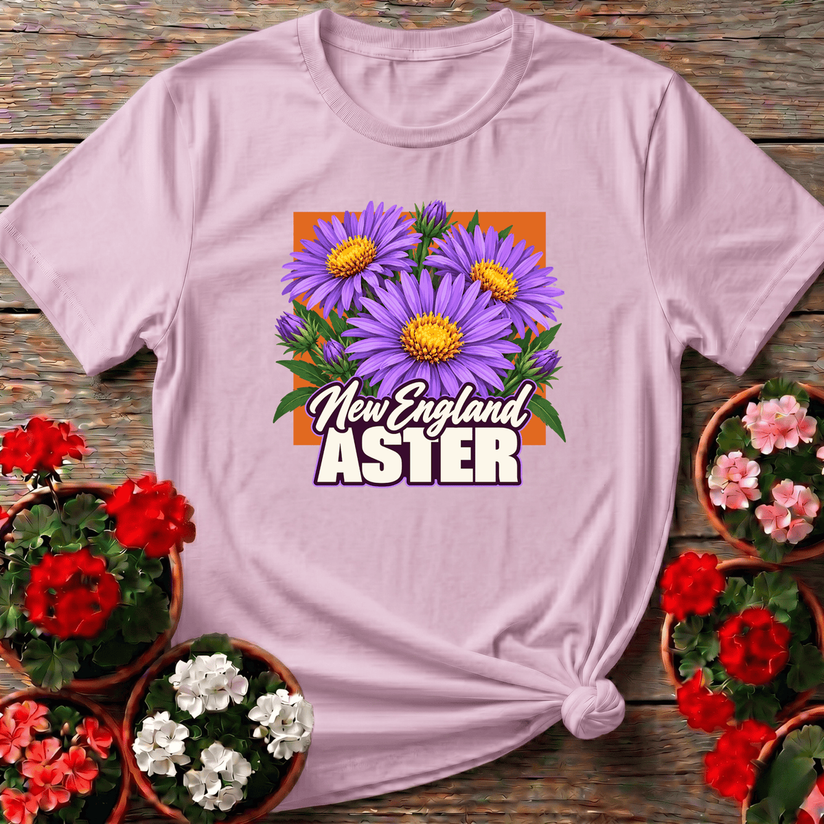 New England Aster Flower Gardening T-Shirt - GardeningTshirts