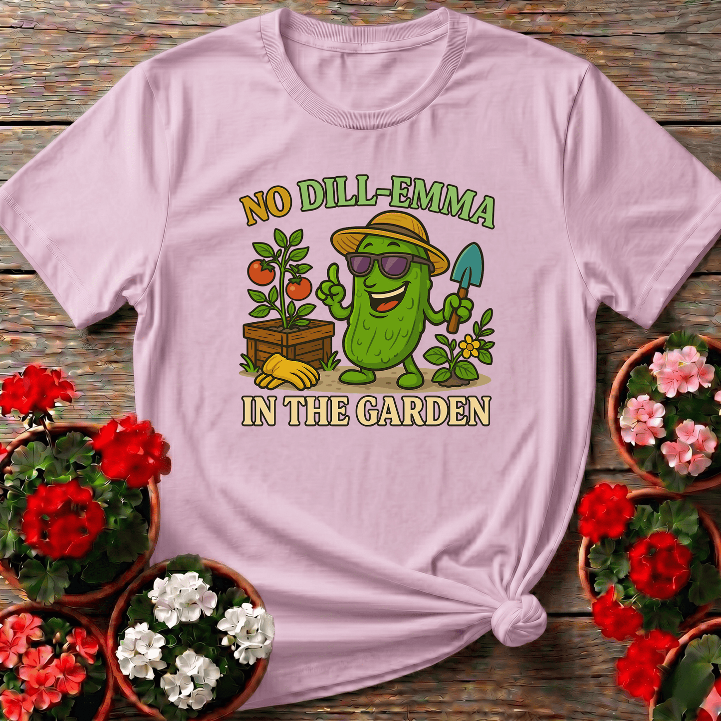 No Dill-Emma In The Garden Funny Gardening Tee - GardeningTshirts