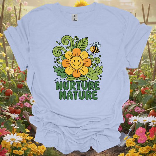 "Nurture Nature" Groovy Flower T-Shirt - GardeningTshirts