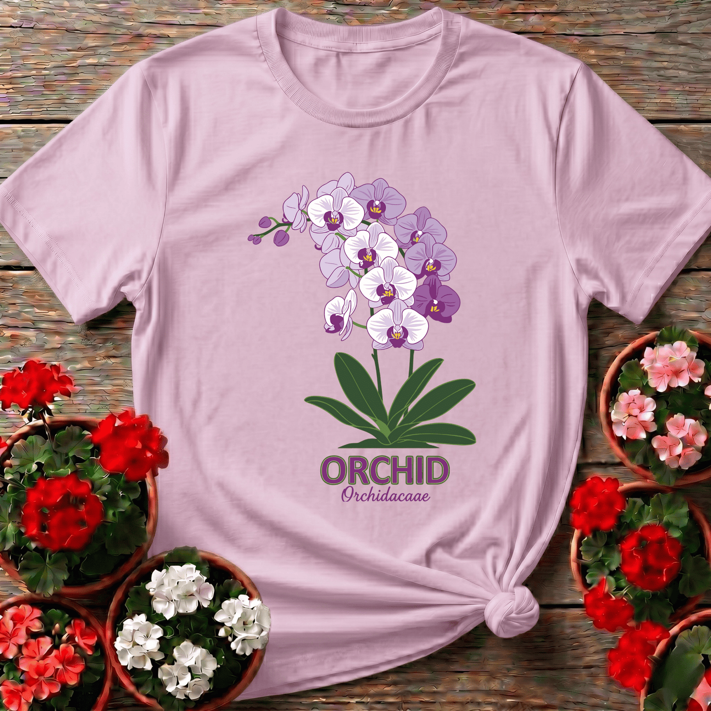 Orchid Orchidacaae Botanical Illustration Gardening Tee - GardeningTshirts