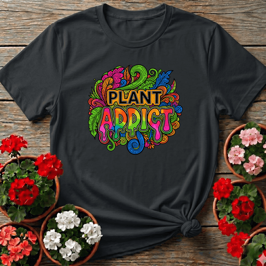Plant Addict Psychedelic Doodle Art Plant Lover T-shirt - GardeningTshirts