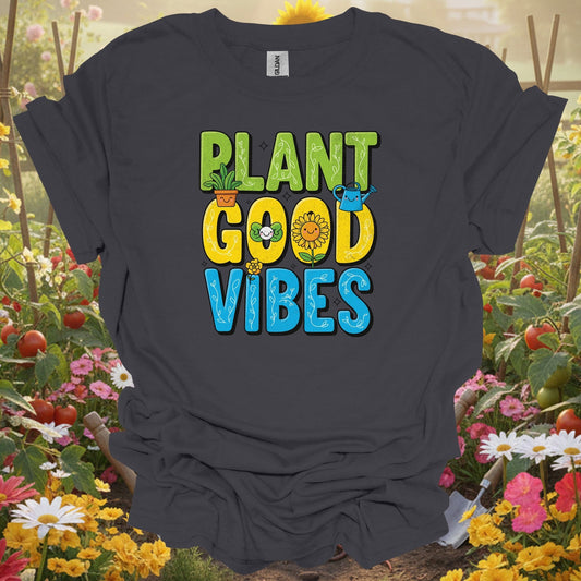 Plant Good Vibes | Happy Kawaii Sunflower Garden Shirt - GardeningTshirts