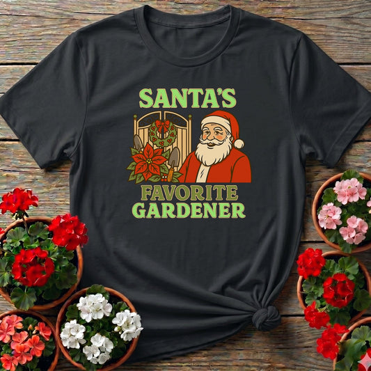 Santas Favorite Gardener Funny Christmas Tee - GardeningTshirts