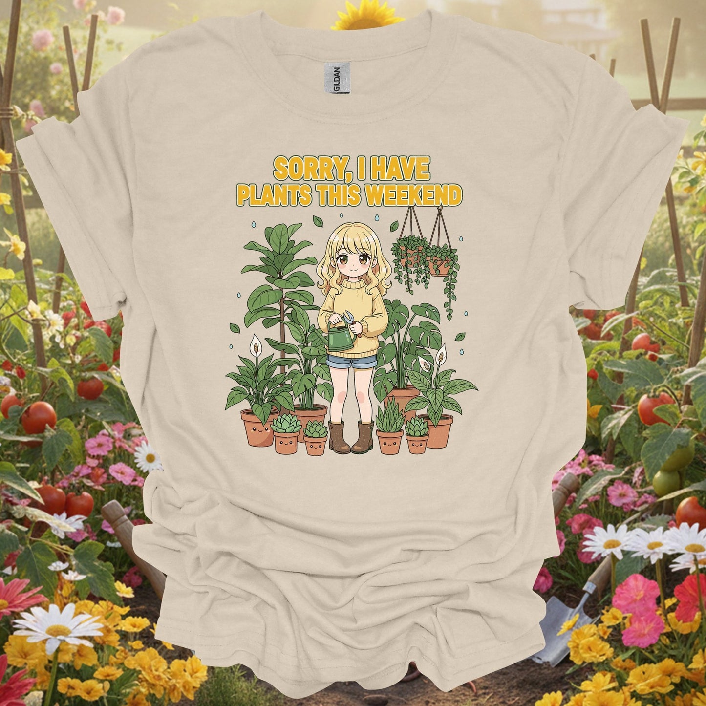 "Sorry I Have Plants This Weekend" Anime T-Shirt - GardeningTshirts