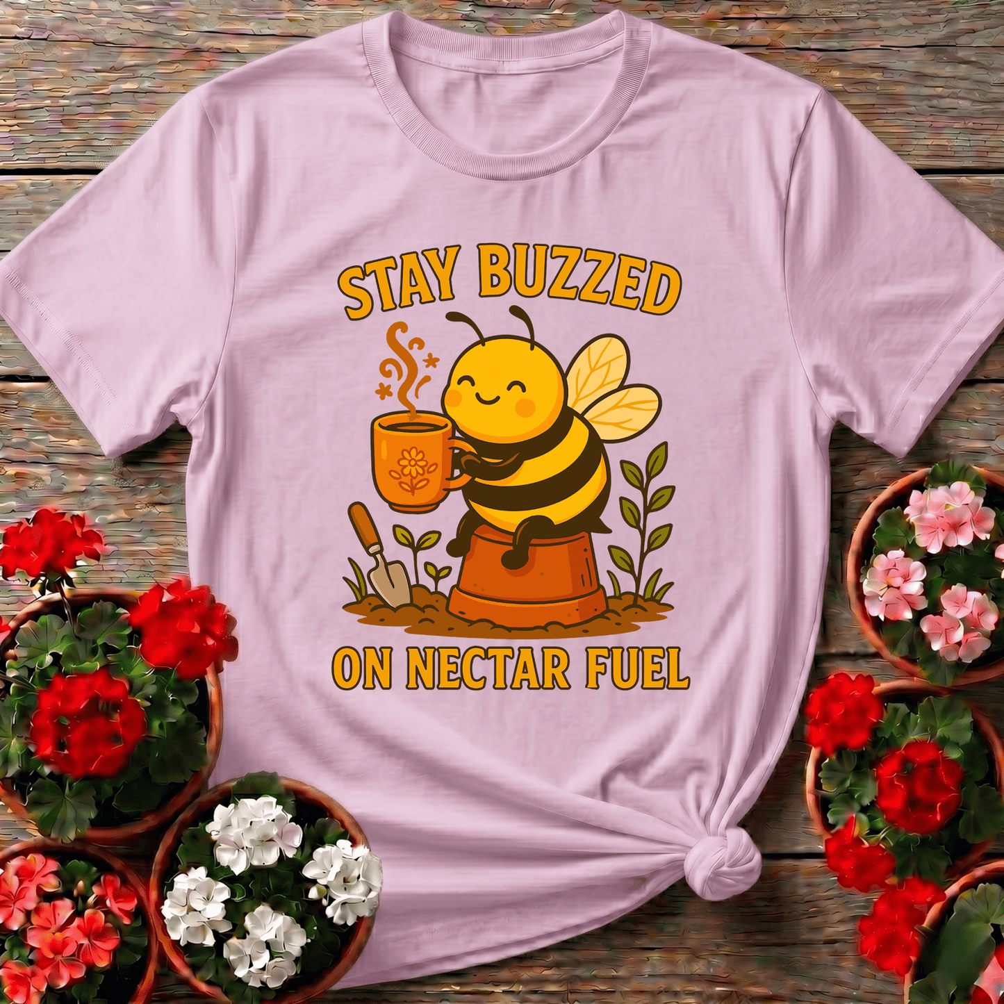 Stay Buzzed On Nectar Fuel Cute Coffee Bee T-shirt - GardeningTshirts