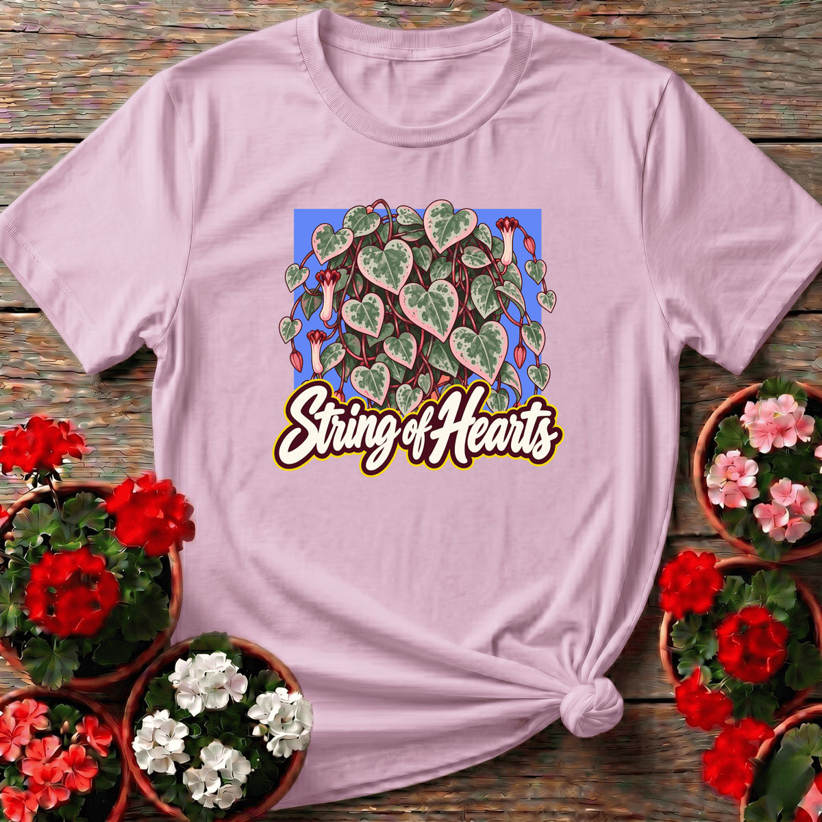 String of Hearts Plant Lover Gardening T-Shirt - GardeningTshirts