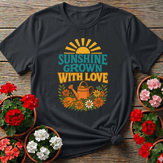 Sunshine Grown With Love Groovy Floral Tee - GardeningTshirts