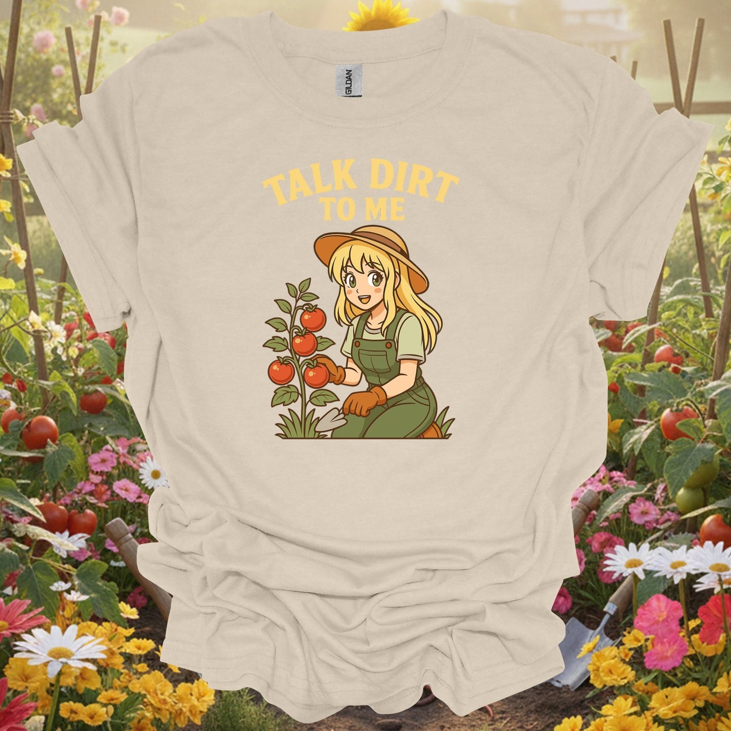 Natural tshirt showing talk dirt to me witty plant lover for people who love plants