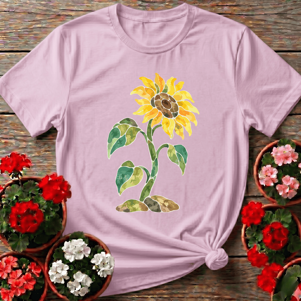 Watercolor Sunflower Gardening T-Shirt for Plant Lovers - GardeningTshirts