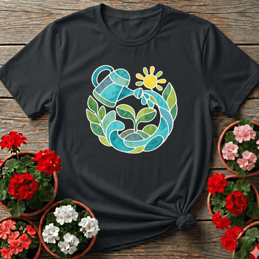 Watercolor Watering Can Garden Art Gardening T-Shirt - GardeningTshirts