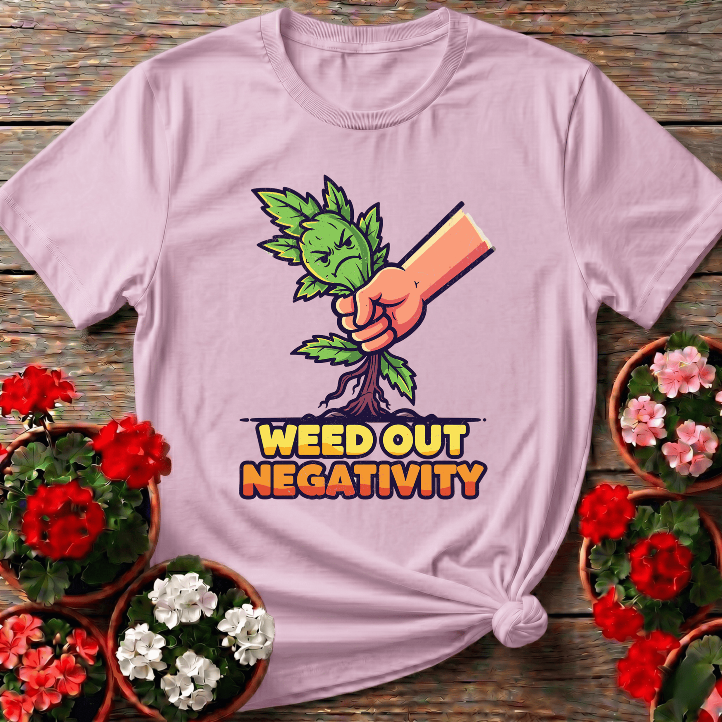 Weed Out Negativity Funny Gardening Tee - GardeningTshirts