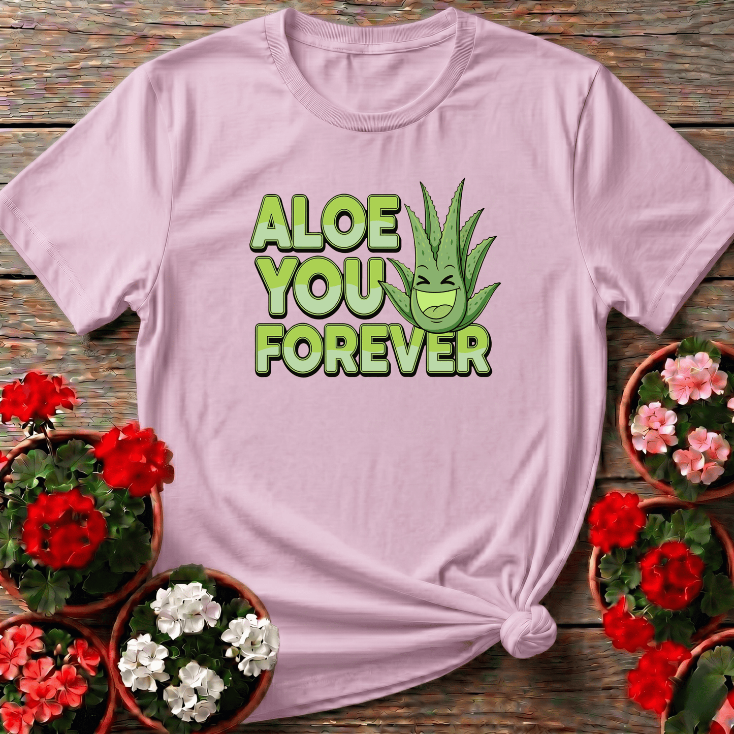 Whimsical Aloe You Forever Greenery Pun Tee - GardeningTshirts
