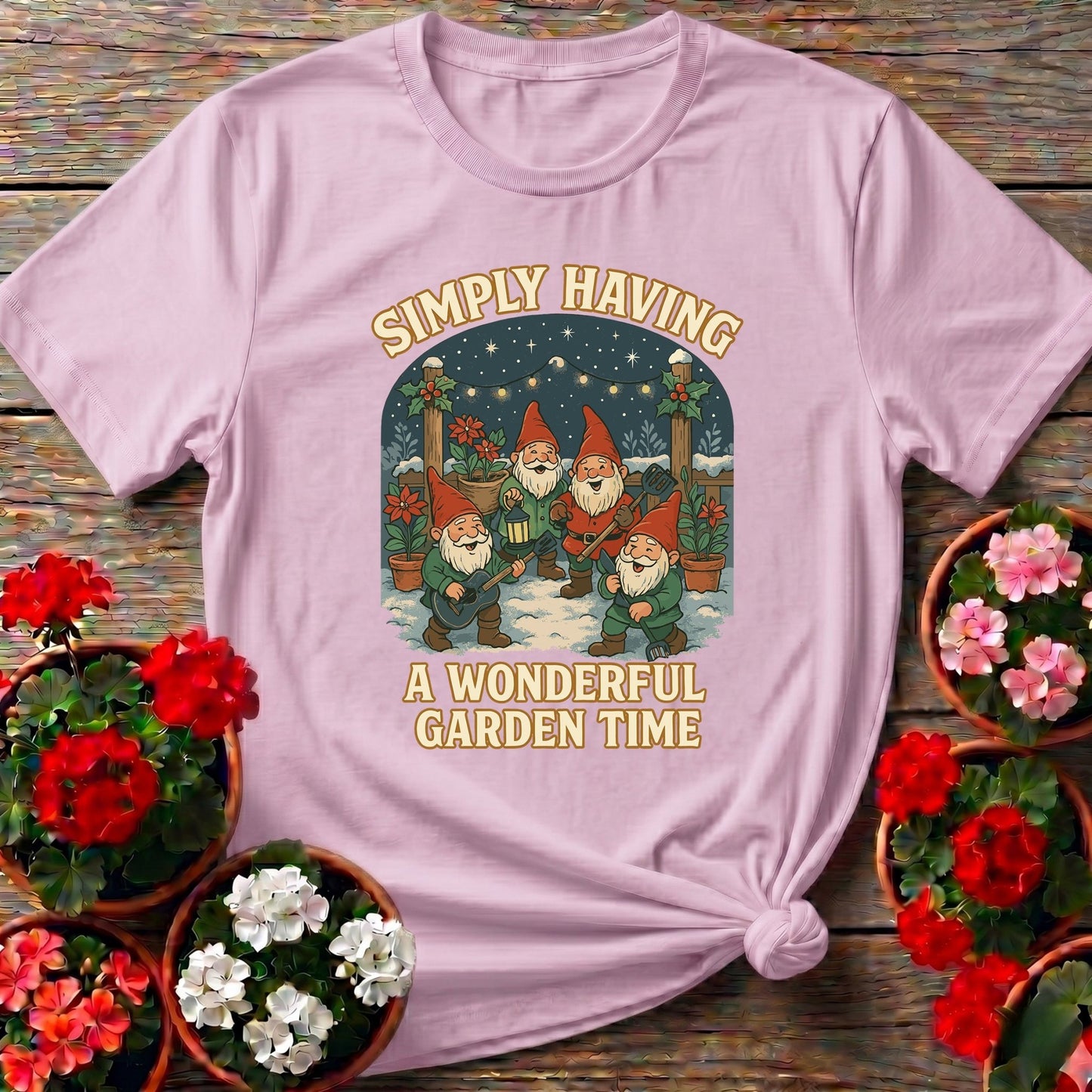Wonderful Garden Time Christmas Gnome T-shirt - GardeningTshirts