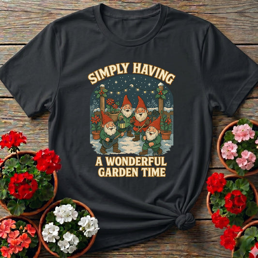 Wonderful Garden Time Christmas Gnome T-shirt - GardeningTshirts
