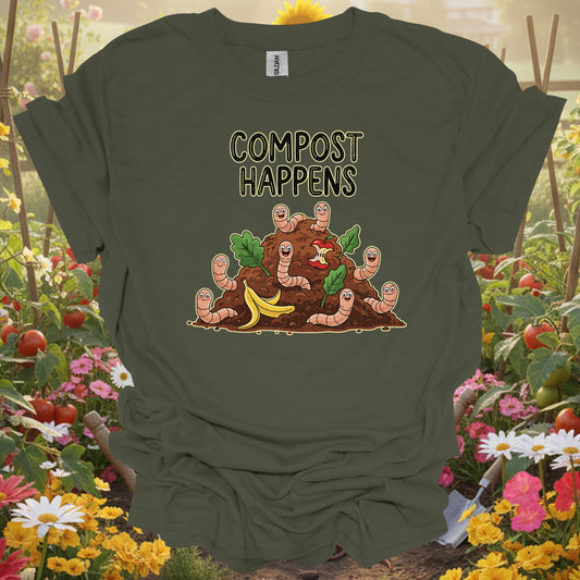 Compost Happens ♻ funny gardening t-shirt