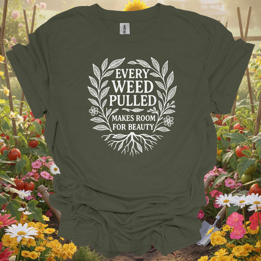 "Every Weed Pulled" Inspirational Gardener T-Shirt - Vintage Botanical Tee