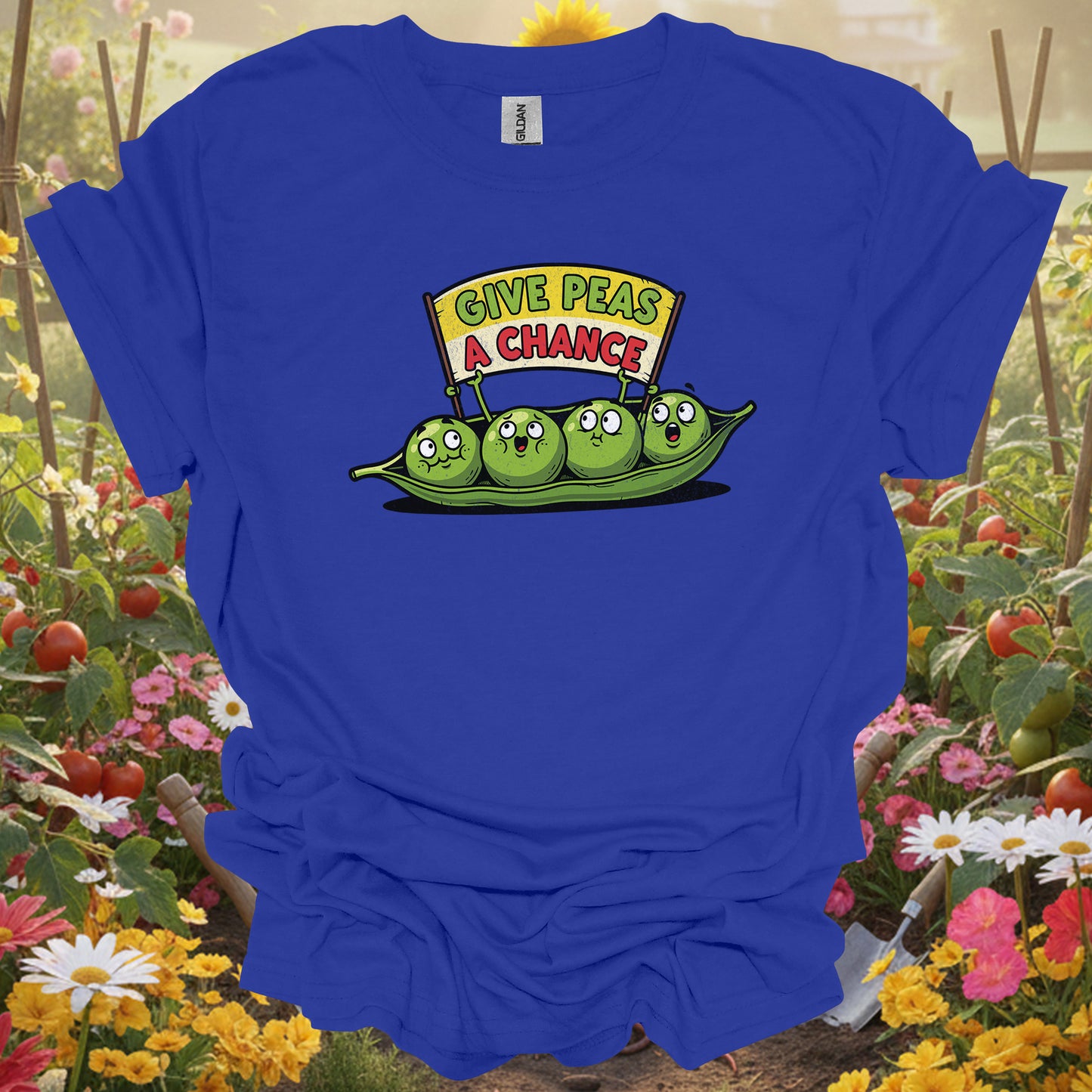 "Give Peas A Chance" Funny  Vegetable T-Shirt