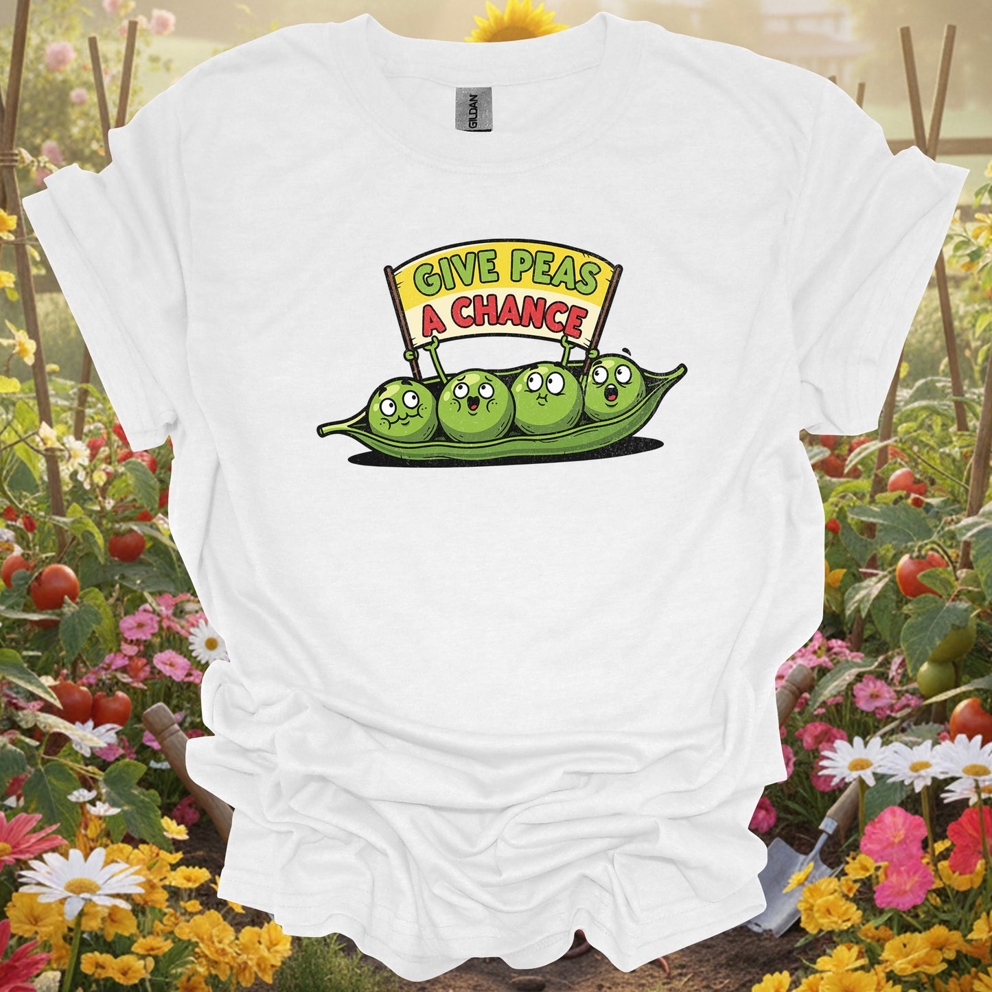 "Give Peas A Chance" Funny  Vegetable T-Shirt